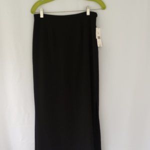 NWT   Black Long Cocktail Straight Skirt